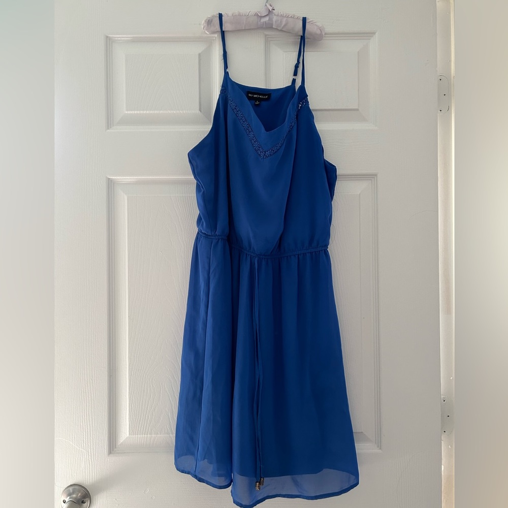 Cinched waist Jewel Blue dress